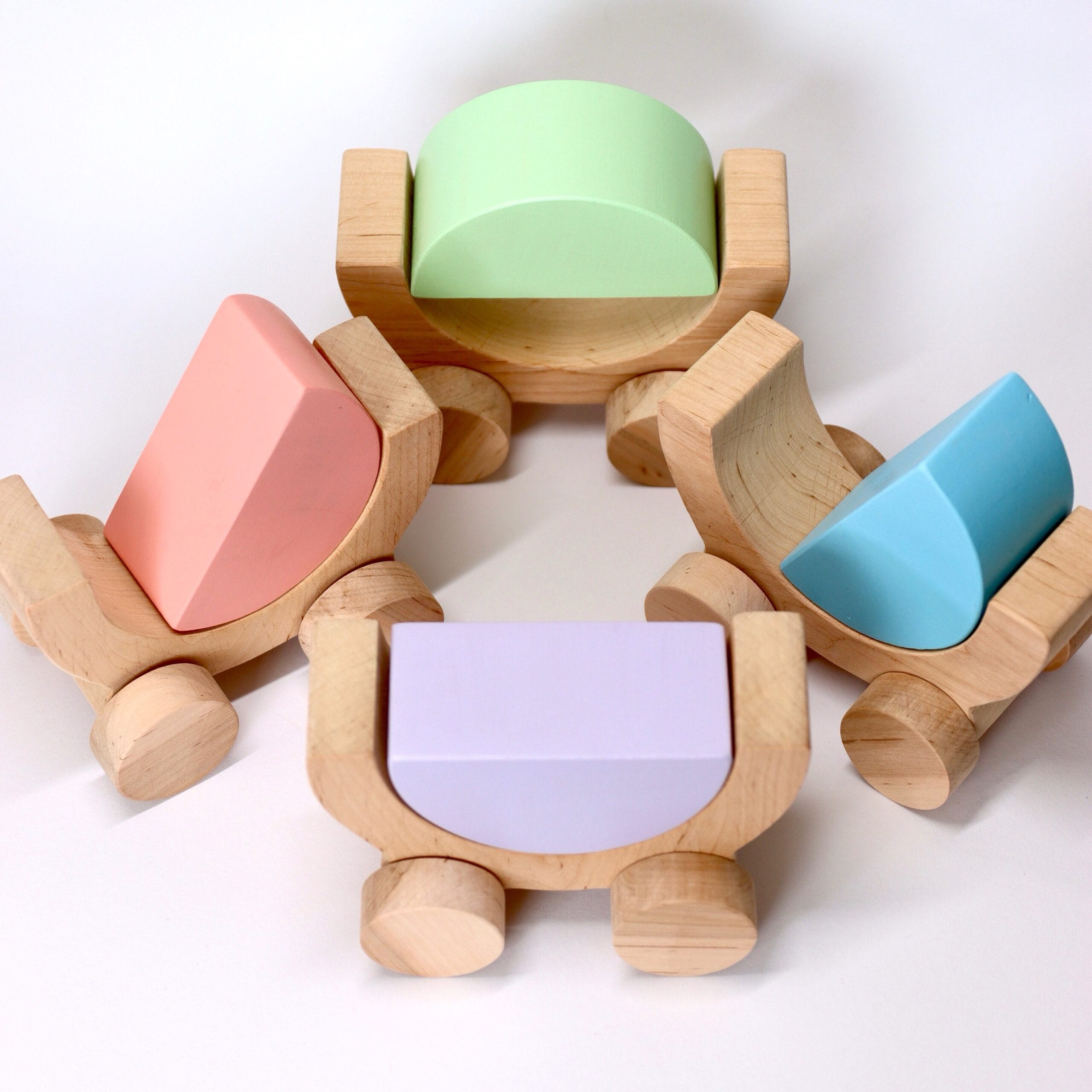 Wooden Colorful Rocking Wagons